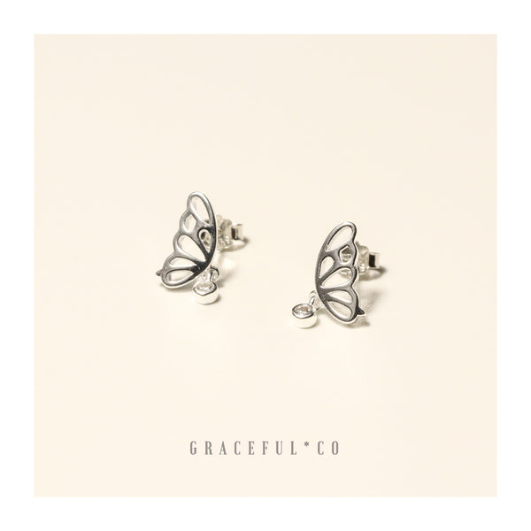 Karen Diamond Butterfly Stud Earrings