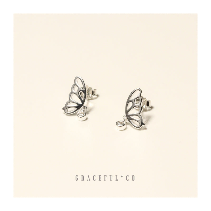 Karen Diamond Butterfly Stud Earrings