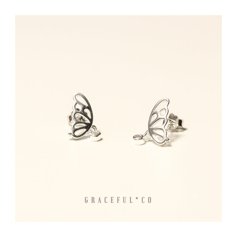 Karen Diamond Butterfly Stud Earrings