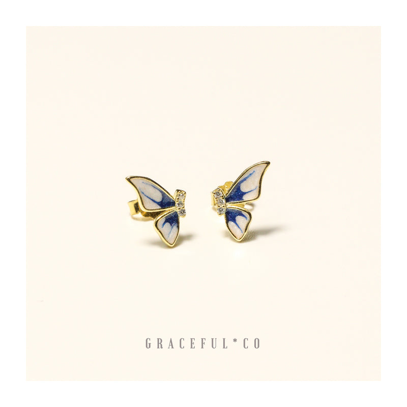 Goldva Butterfly Stud Earrings – Gracefulandco