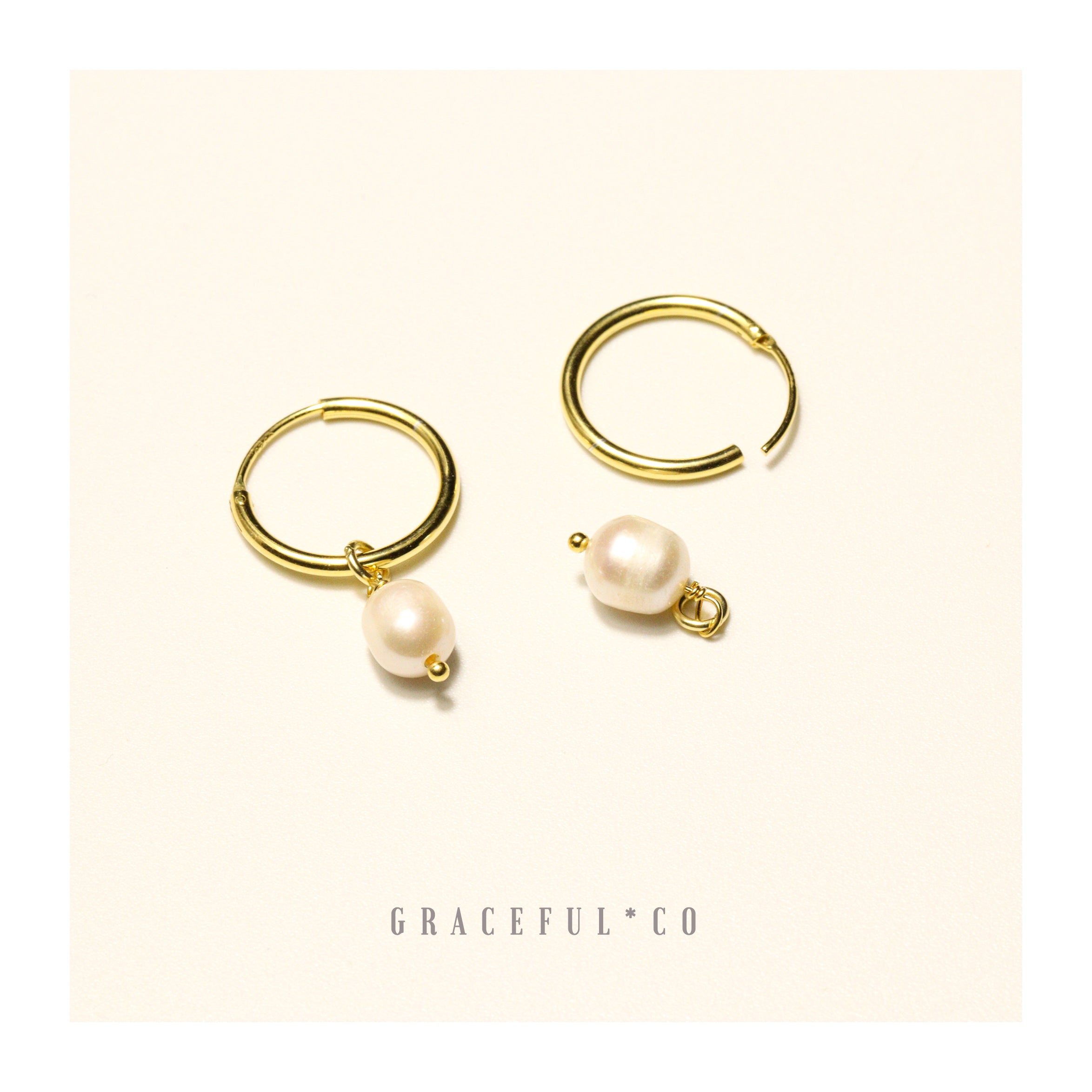 2in1 Baroque Pearl Endless Hoop Earrings - Gracefulandco