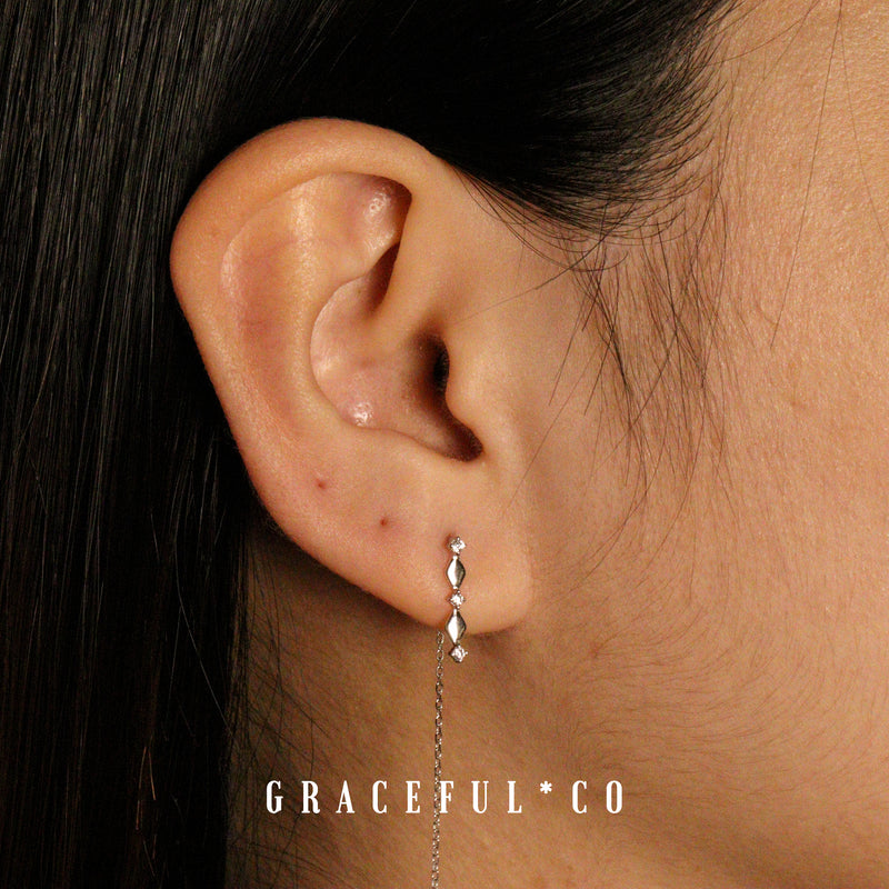 Veronica Bar Threader Earrings Gracefulandco