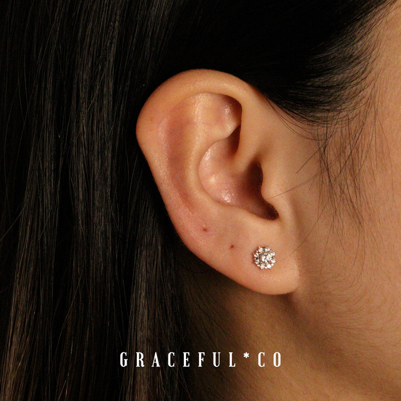 Sparkling Sunflower Stud Earrings