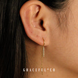 Pave Bar Threader Earrings