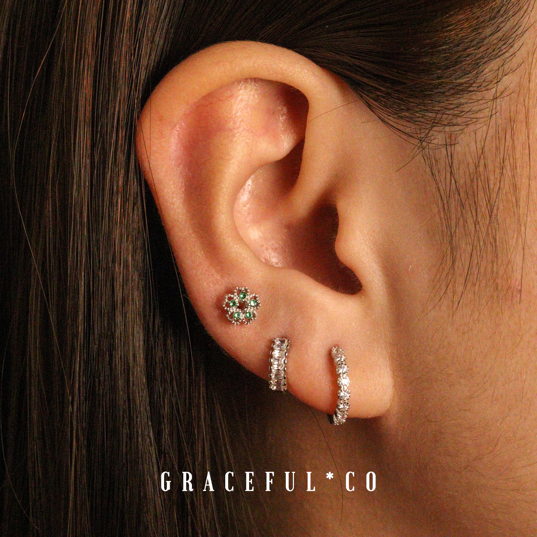 Jewel Sparkling Pave Huggie Earrings - Gracefulandco