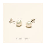 Dainty Baroque Pearl Stud Earrings