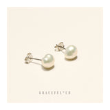 Dainty Baroque Pearl Stud Earrings