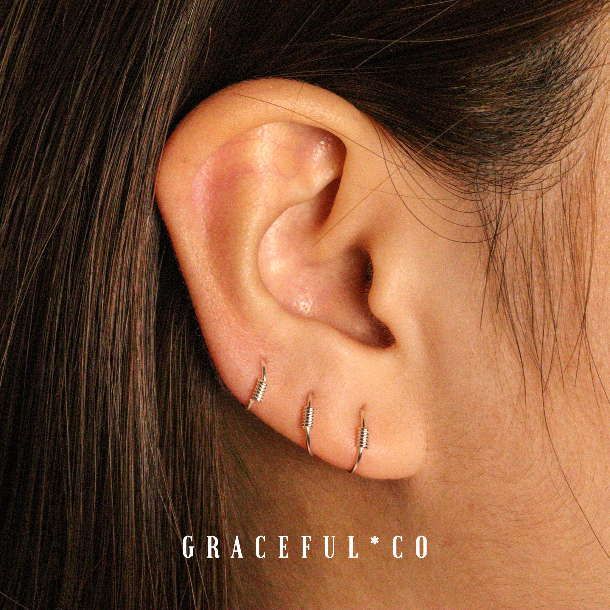 Small Spring Endless Huggie Hoop Earrings - Gracefulandco