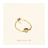 Purple Love Chain Ring