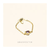 Purple Love Chain Ring