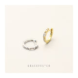 Baguette Pave Huggie Earrings - Gracefulandco