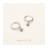 Minimalist Diamond Shape Hoop Earrings - Gracefulandco