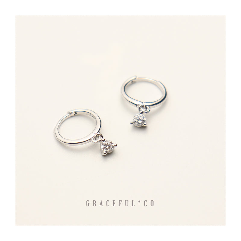 Minimalist Diamond Shape Hoop Earrings - Gracefulandco