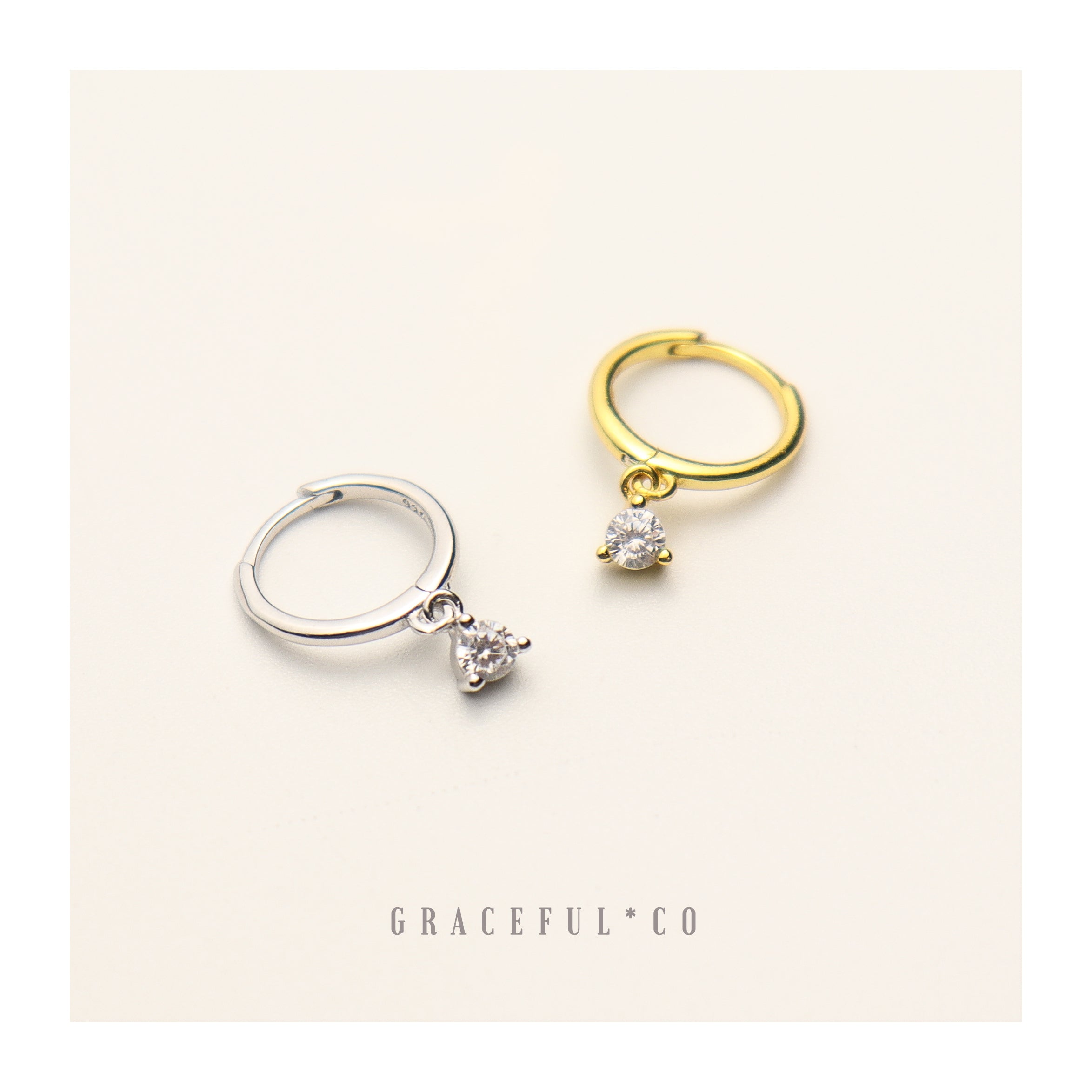 Minimalist Diamond Shape Hoop Earrings - Gracefulandco