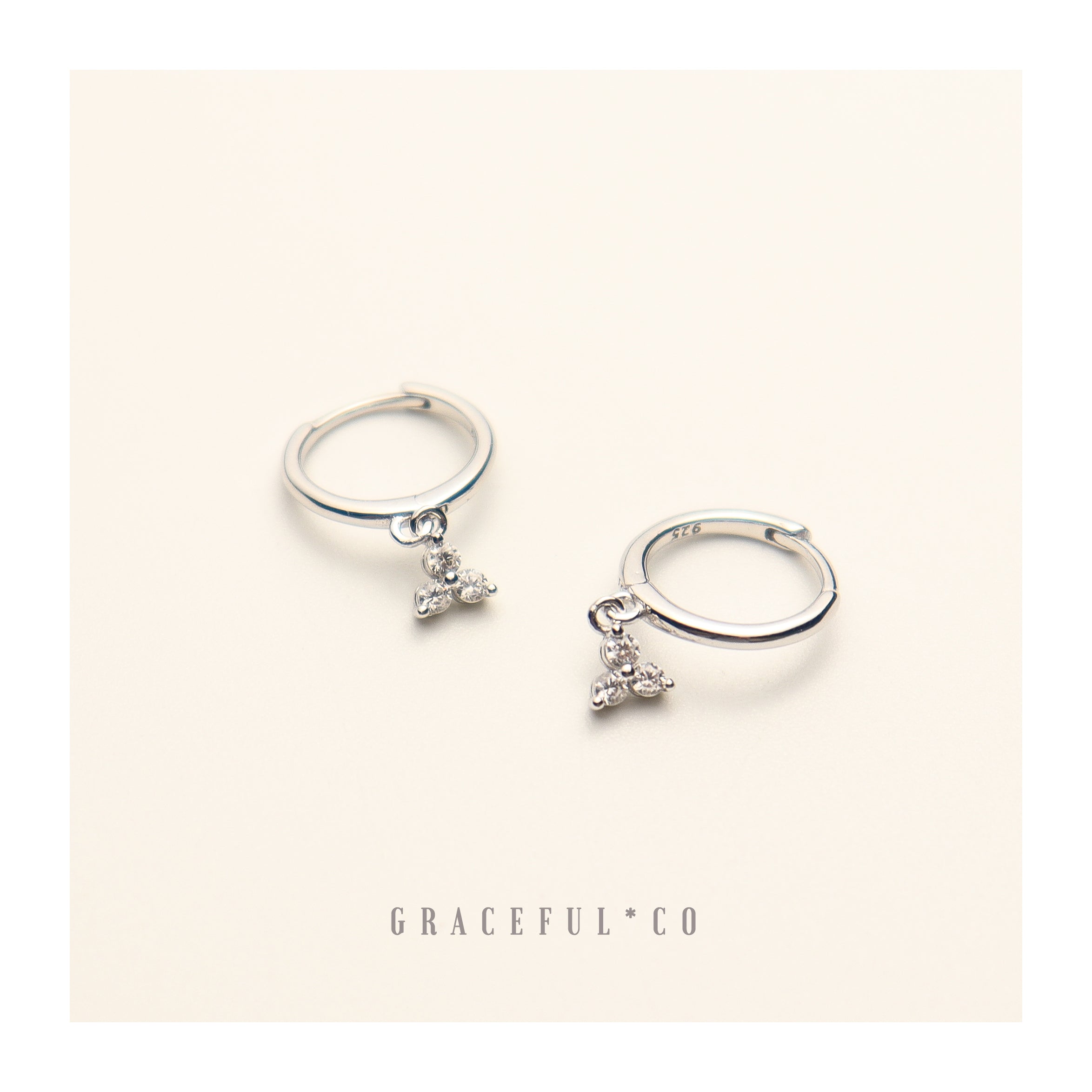 Trio Minimalist Diamond Shape Hoop Earrings - Gracefulandco