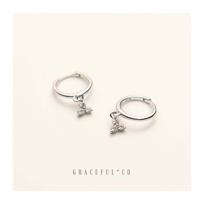 Trio Minimalist Diamond Shape Hoop Earrings - Gracefulandco