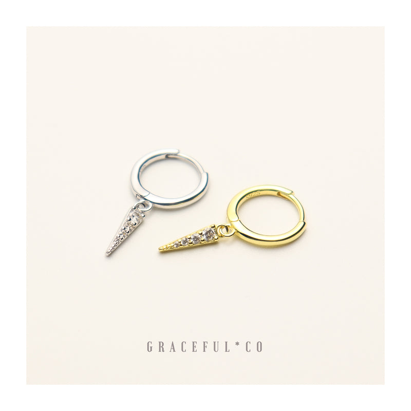 Pave Dagger Hoop Earrings - Gracefulandco