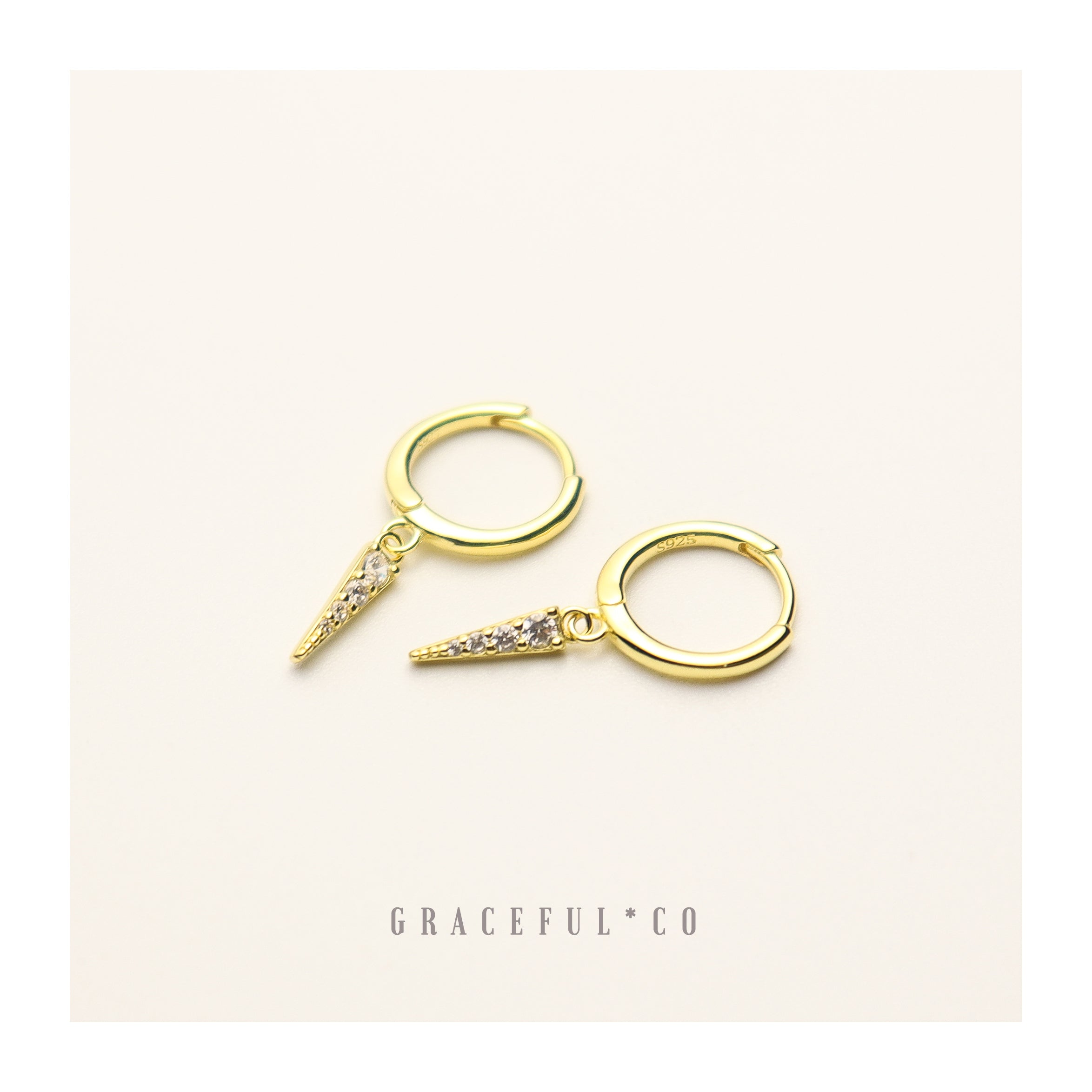 Pave Dagger Hoop Earrings - Gracefulandco