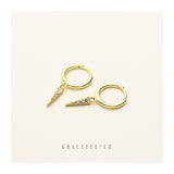 Pave Dagger Hoop Earrings - Gracefulandco