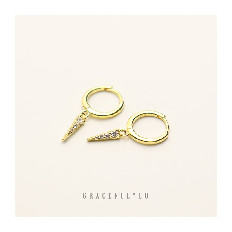 Pave Dagger Hoop Earrings - Gracefulandco