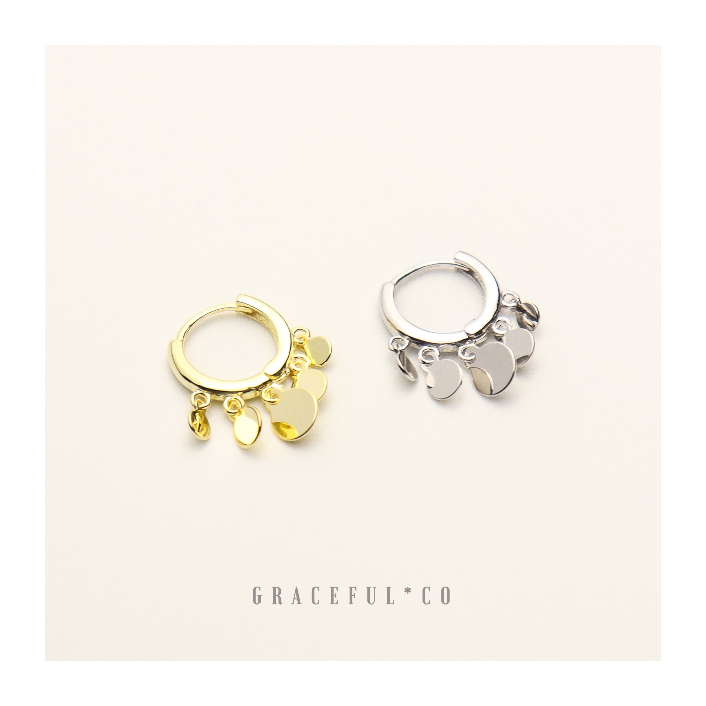 Dangling Disc Hoop Earrings - Gracefulandco