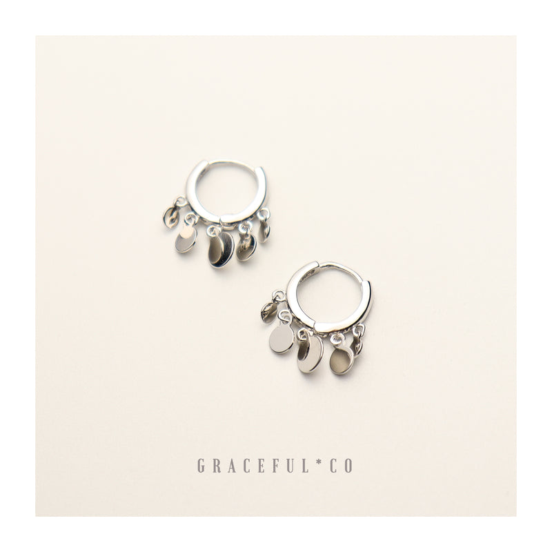 Dangling Disc Hoop Earrings - Gracefulandco