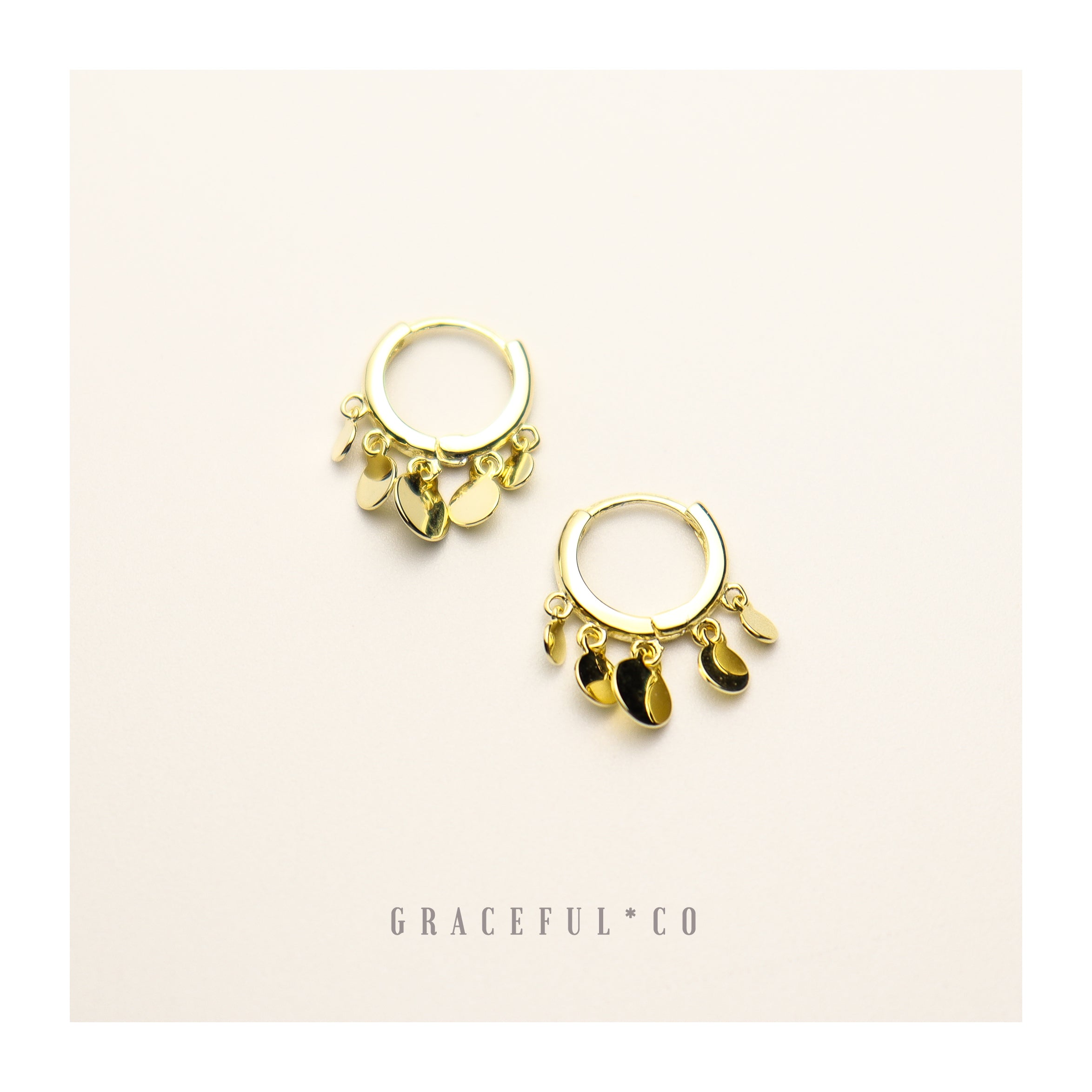 Dangling Disc Hoop Earrings - Gracefulandco