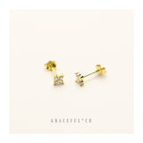 Tiny Lucky Clover Stud Earrings - Gracefulandco