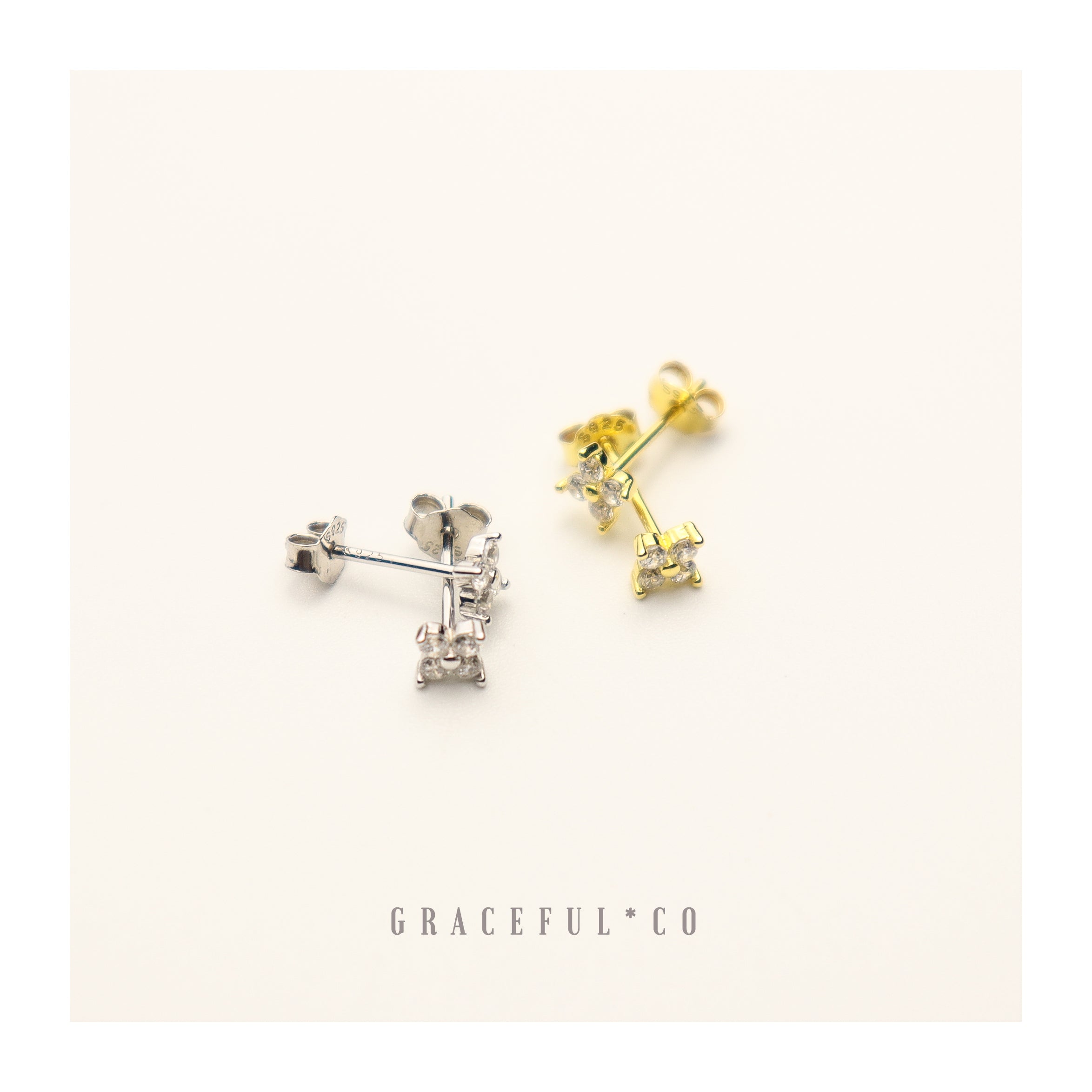 Tiny Lucky Clover Stud Earrings - Gracefulandco