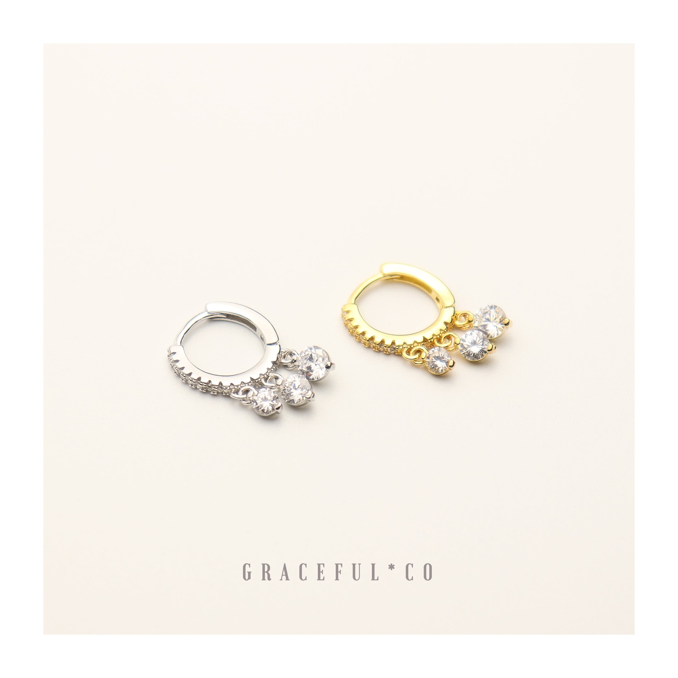 Dangling Pave Diamond Huggie Earrings - Gracefulandco