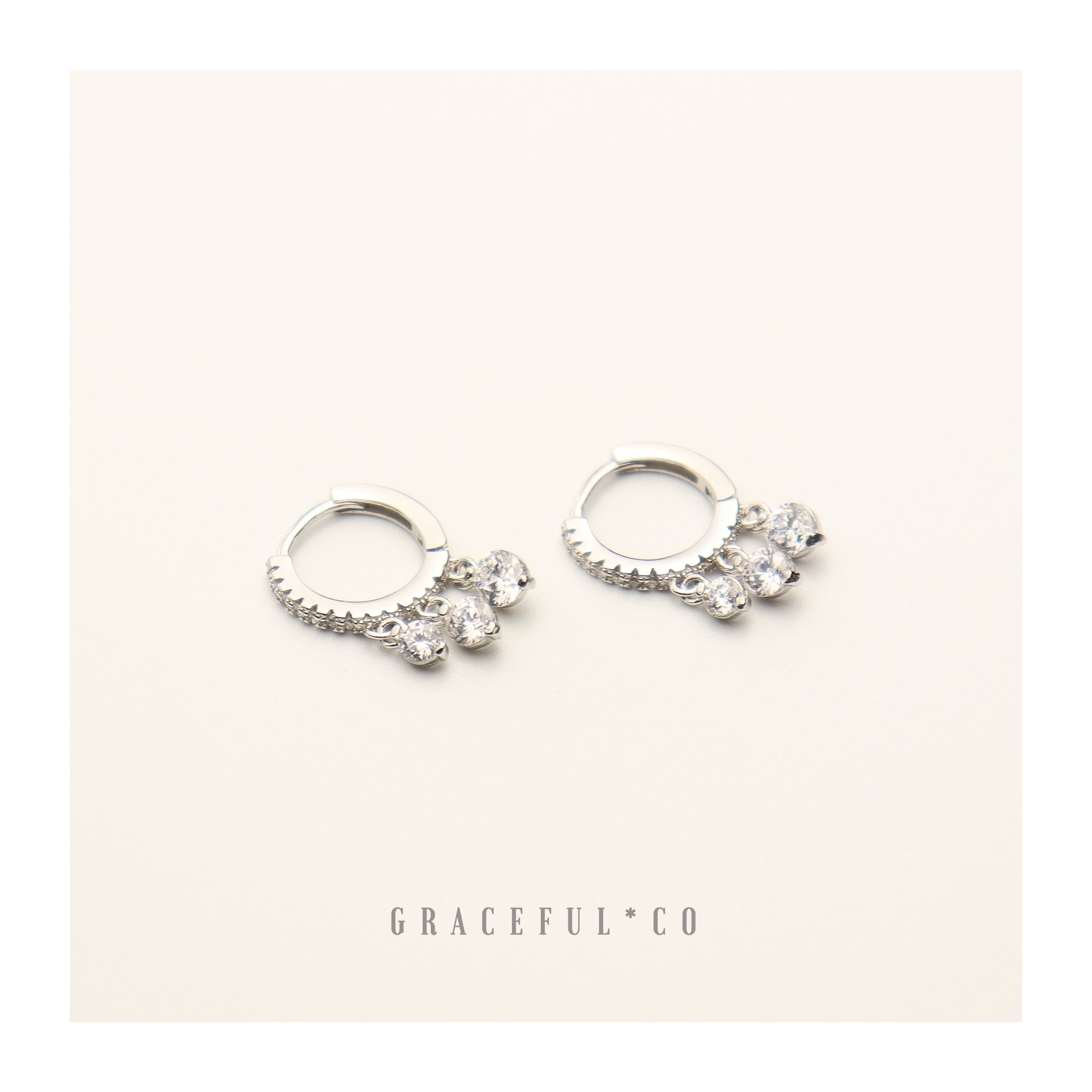 Dangling Pave Diamond Huggie Earrings - Gracefulandco