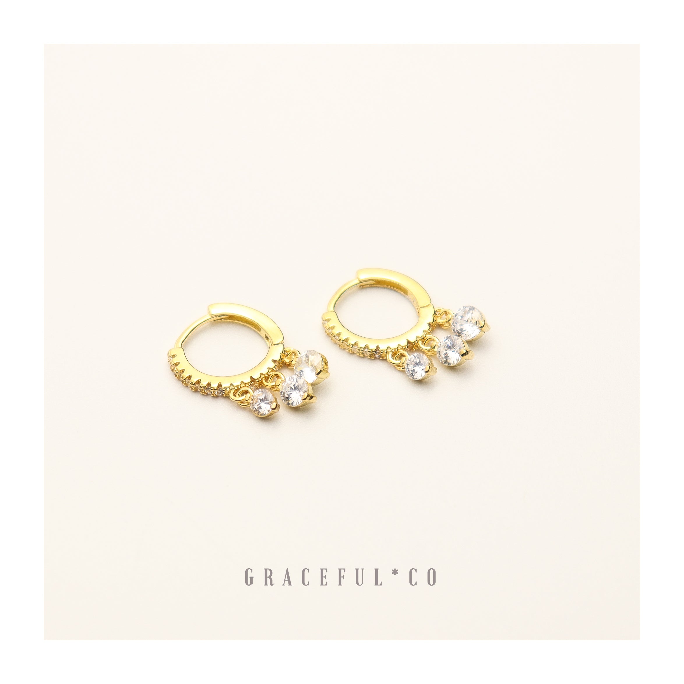 Dangling Pave Diamond Huggie Earrings - Gracefulandco