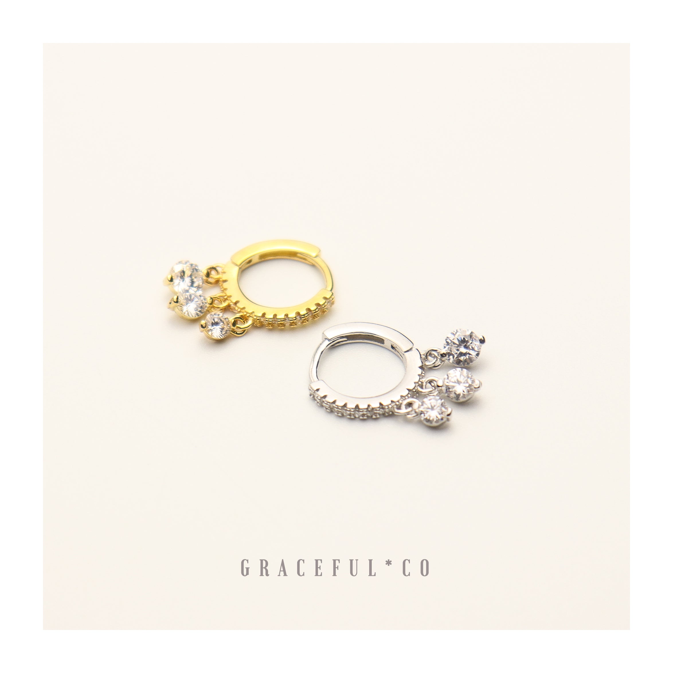 Dangling Pave Diamond Huggie Earrings - Gracefulandco