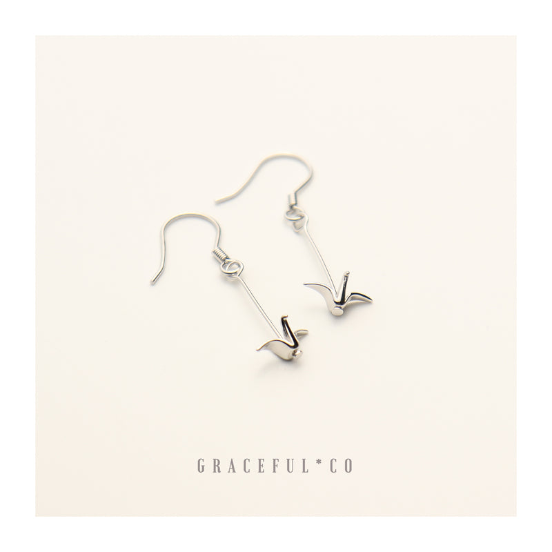 Dainty Swans Dangle Earrings - Gracefulandco