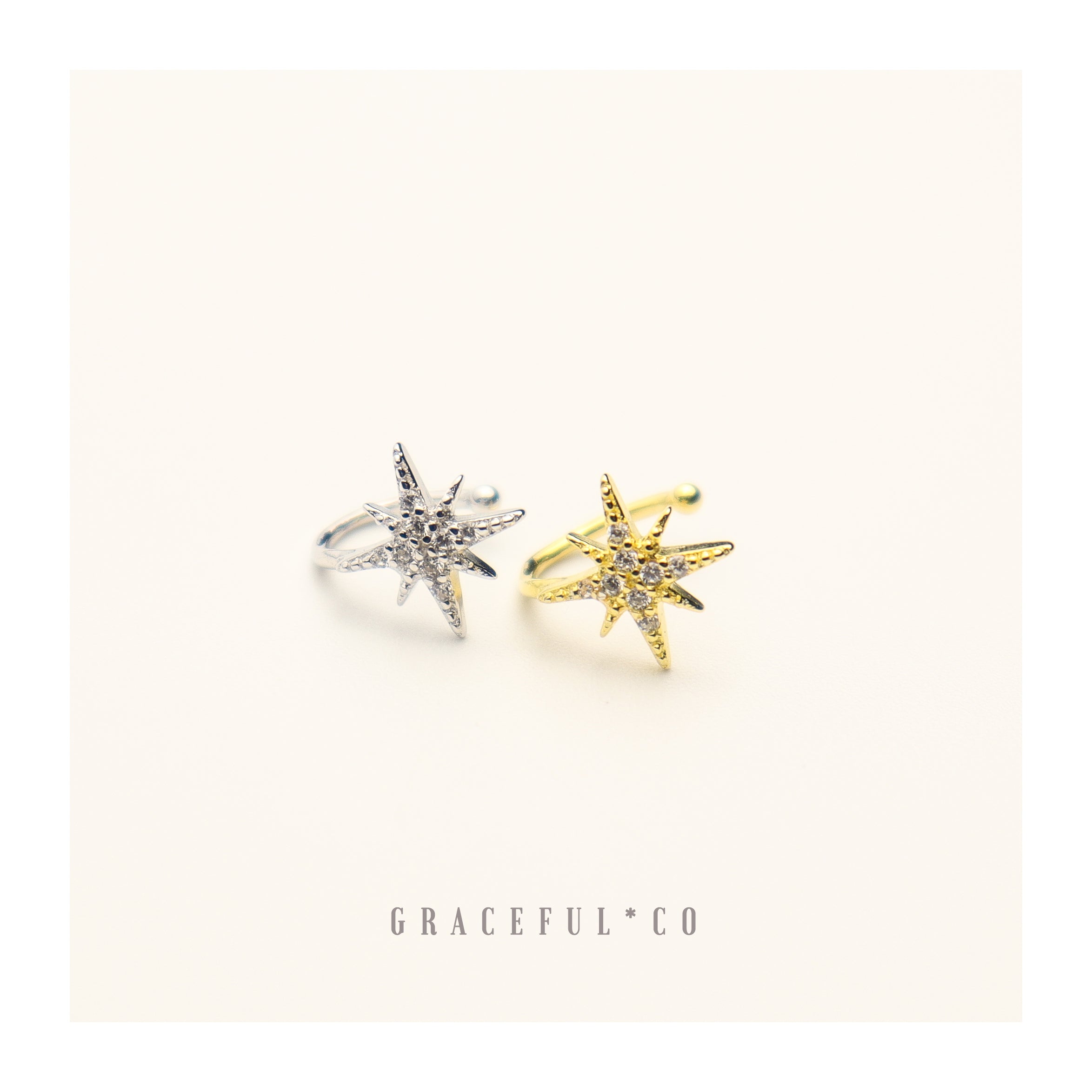 Mini Starburst Ear Cuffs - Gracefulandco