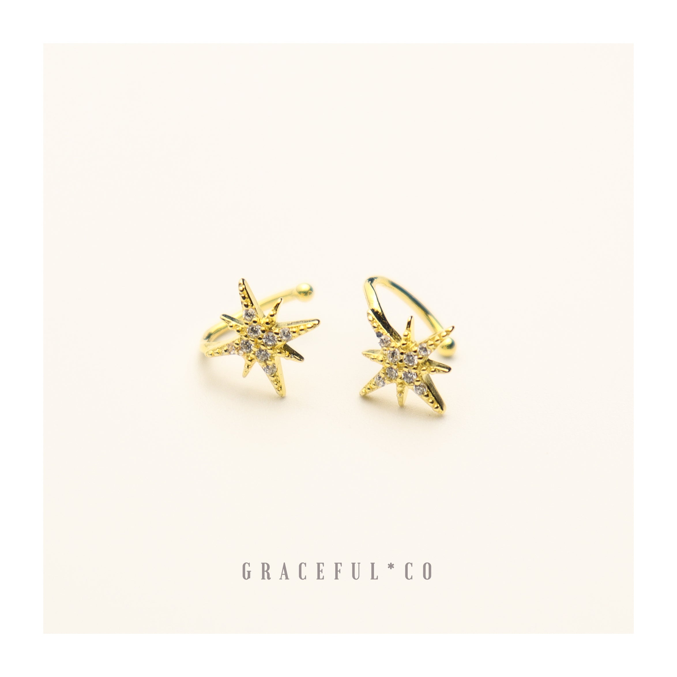 Mini Starburst Ear Cuffs - Gracefulandco