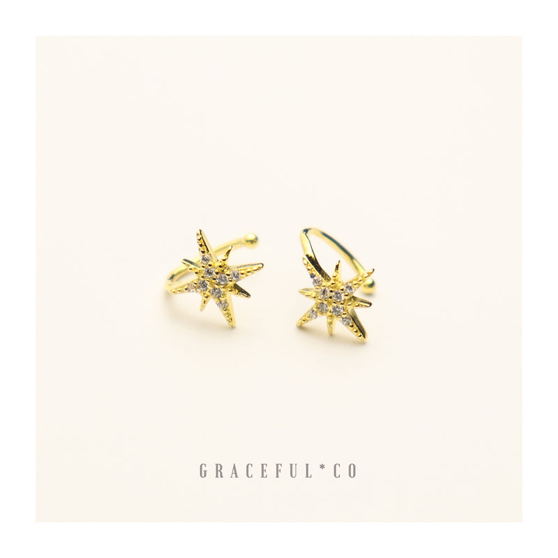 Mini Starburst Ear Cuffs - Gracefulandco