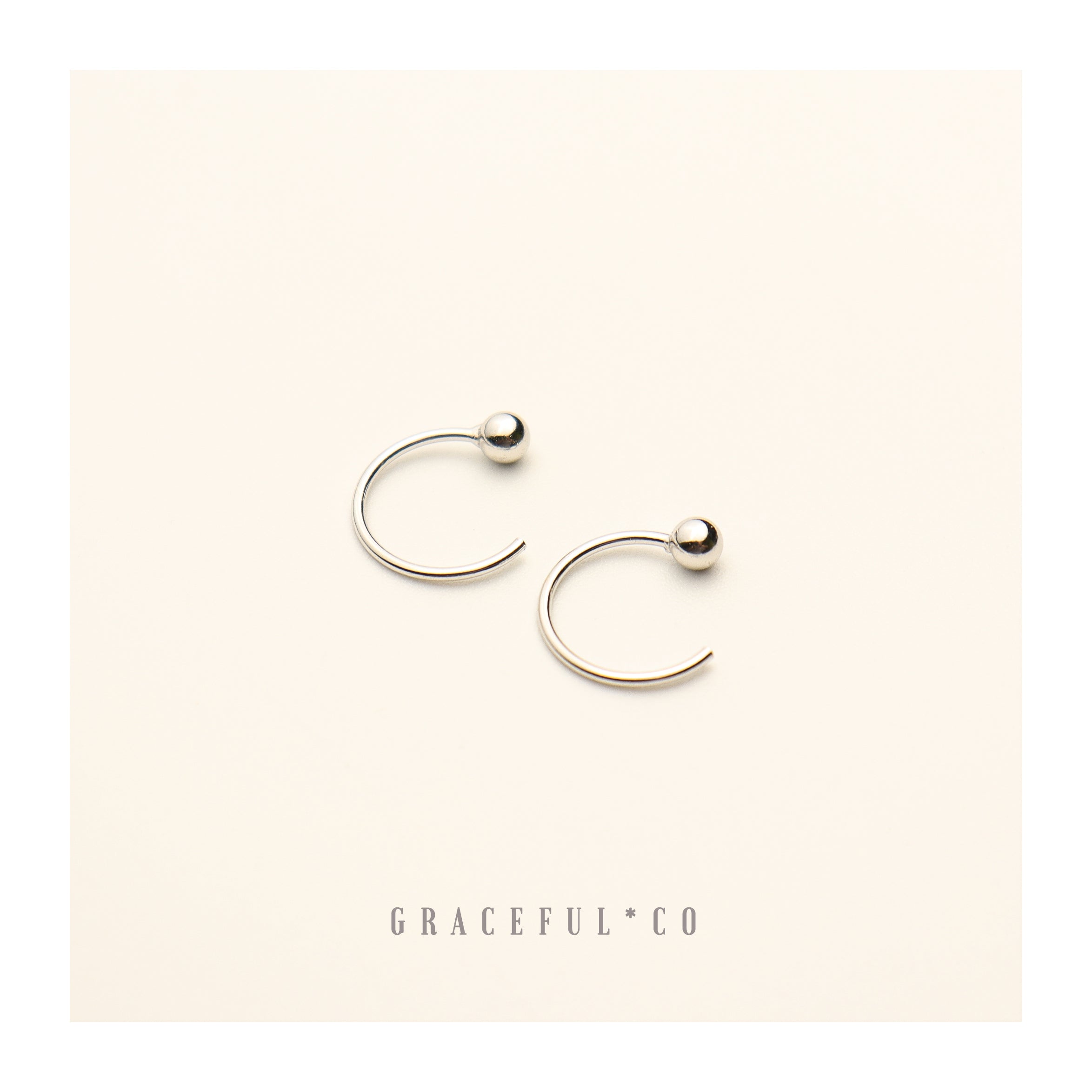 Small Ball Huggie Hoop Earrings - Gracefulandco