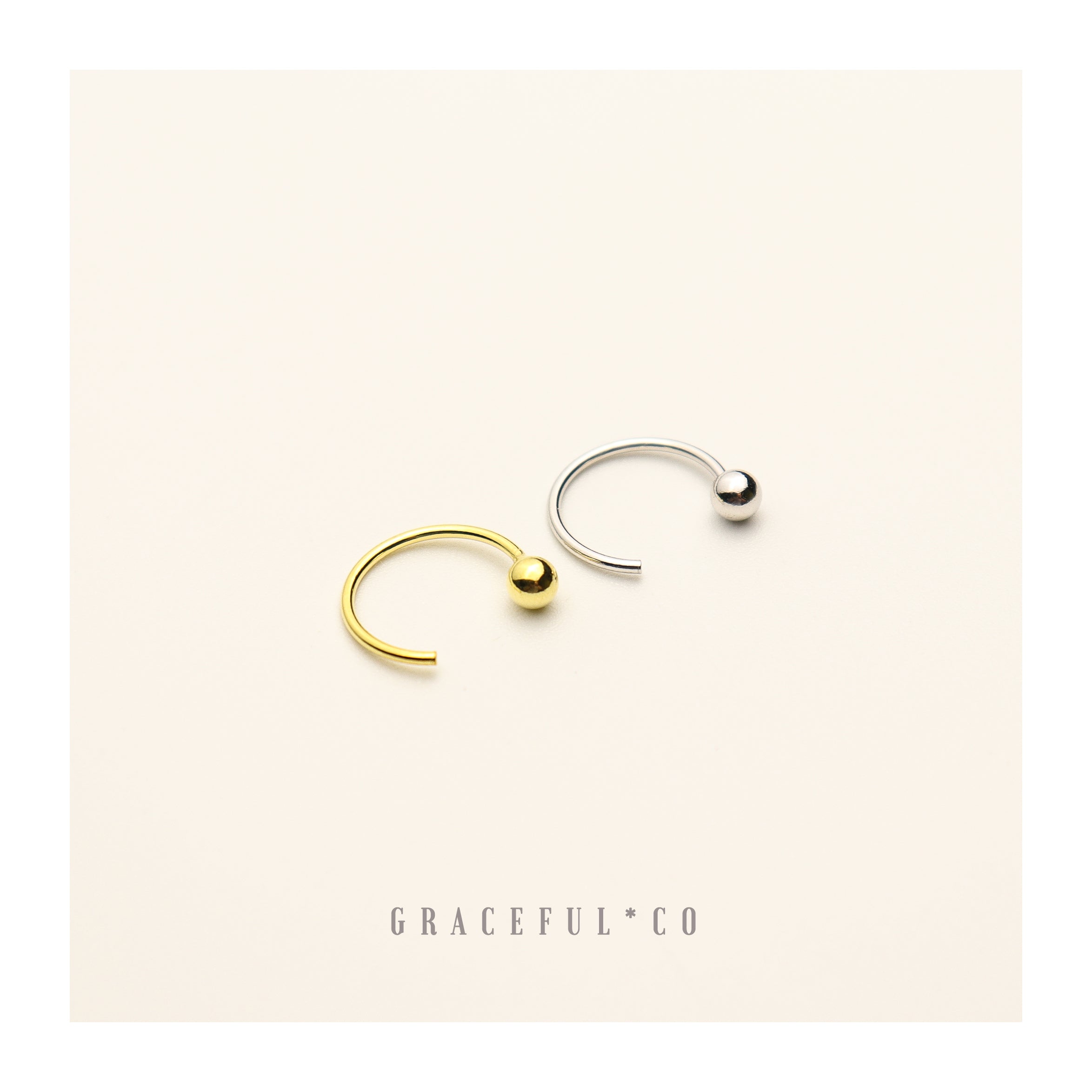 Small Ball Huggie Hoop Earrings - Gracefulandco