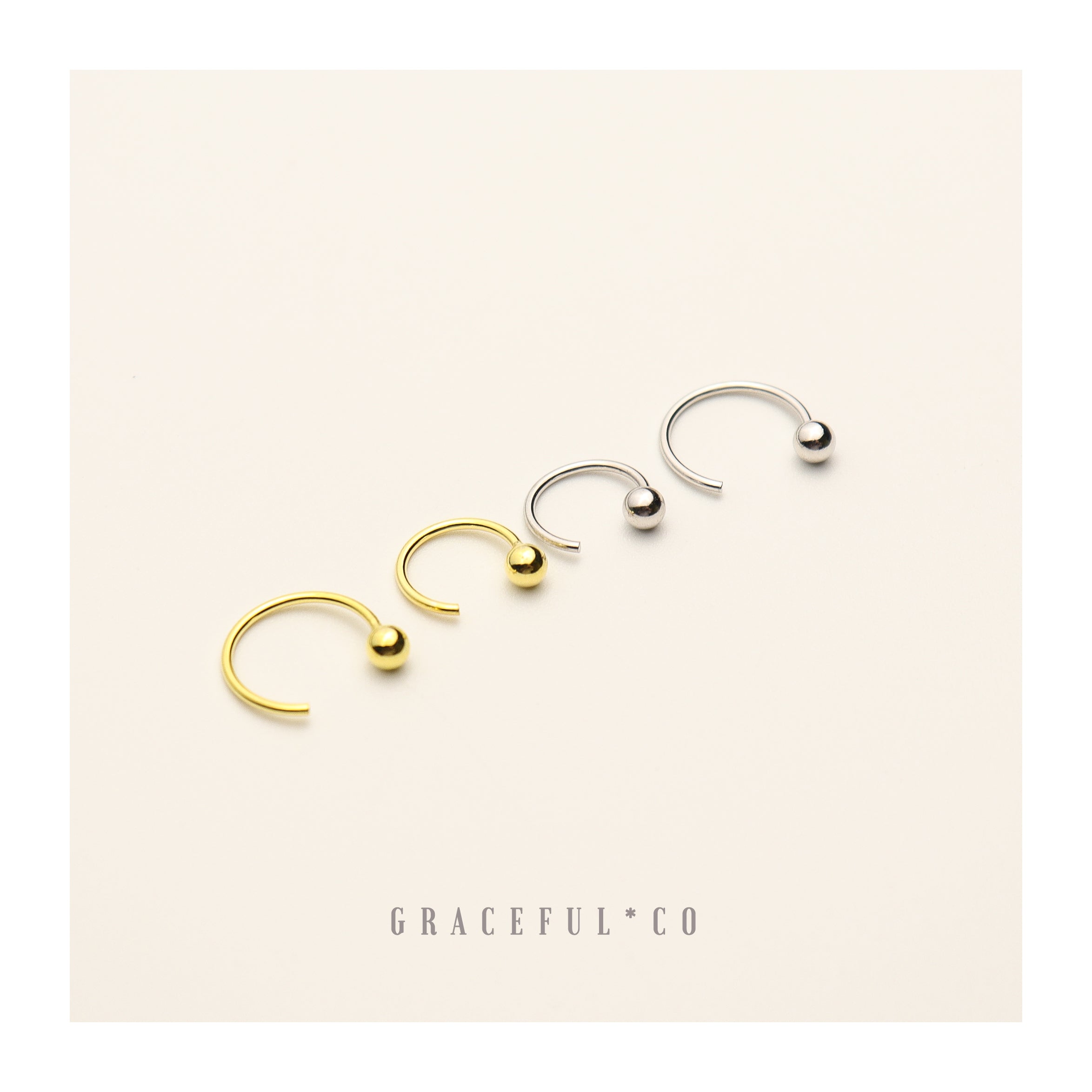 Small Ball Huggie Hoop Earrings - Gracefulandco