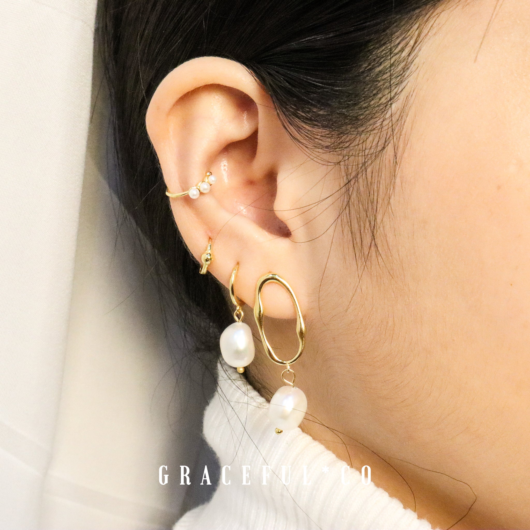 Baroque Fresh Water Pearl Hoop Earrings - Gracefulandco