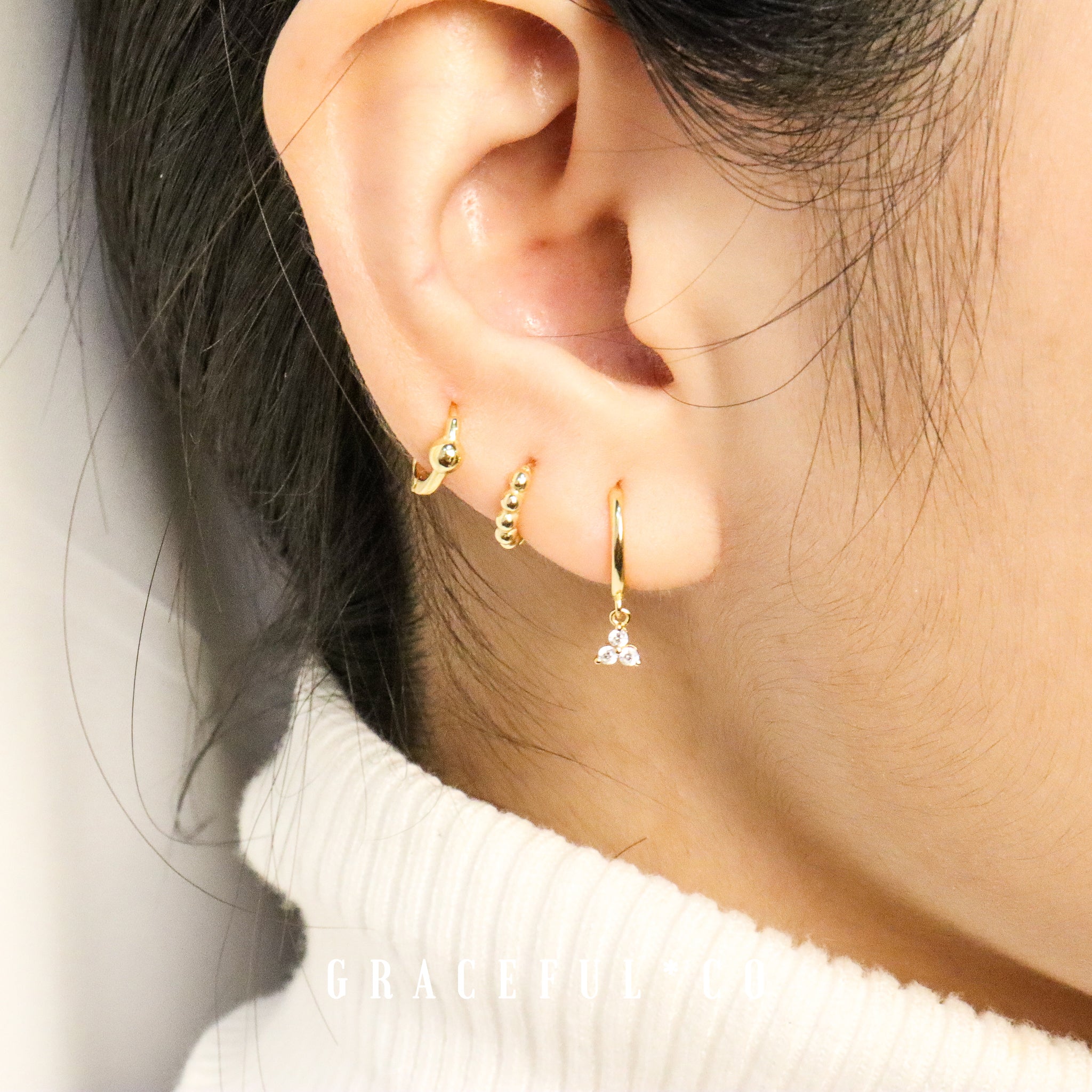 Dainty Ball Huggie Earrings - Gracefulandco