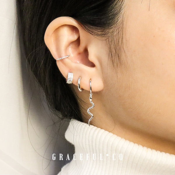 Luxe Threefold Pave Huggie Earrings - Gracefulandco