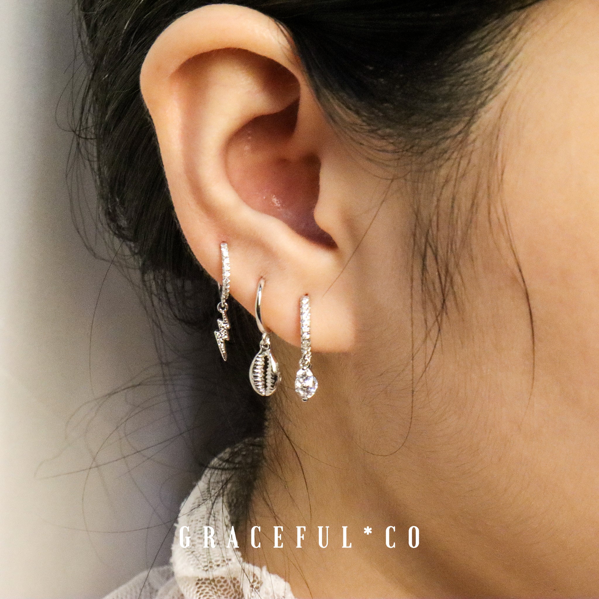 Dangling Pave Diamond Huggie Earrings - Gracefulandco