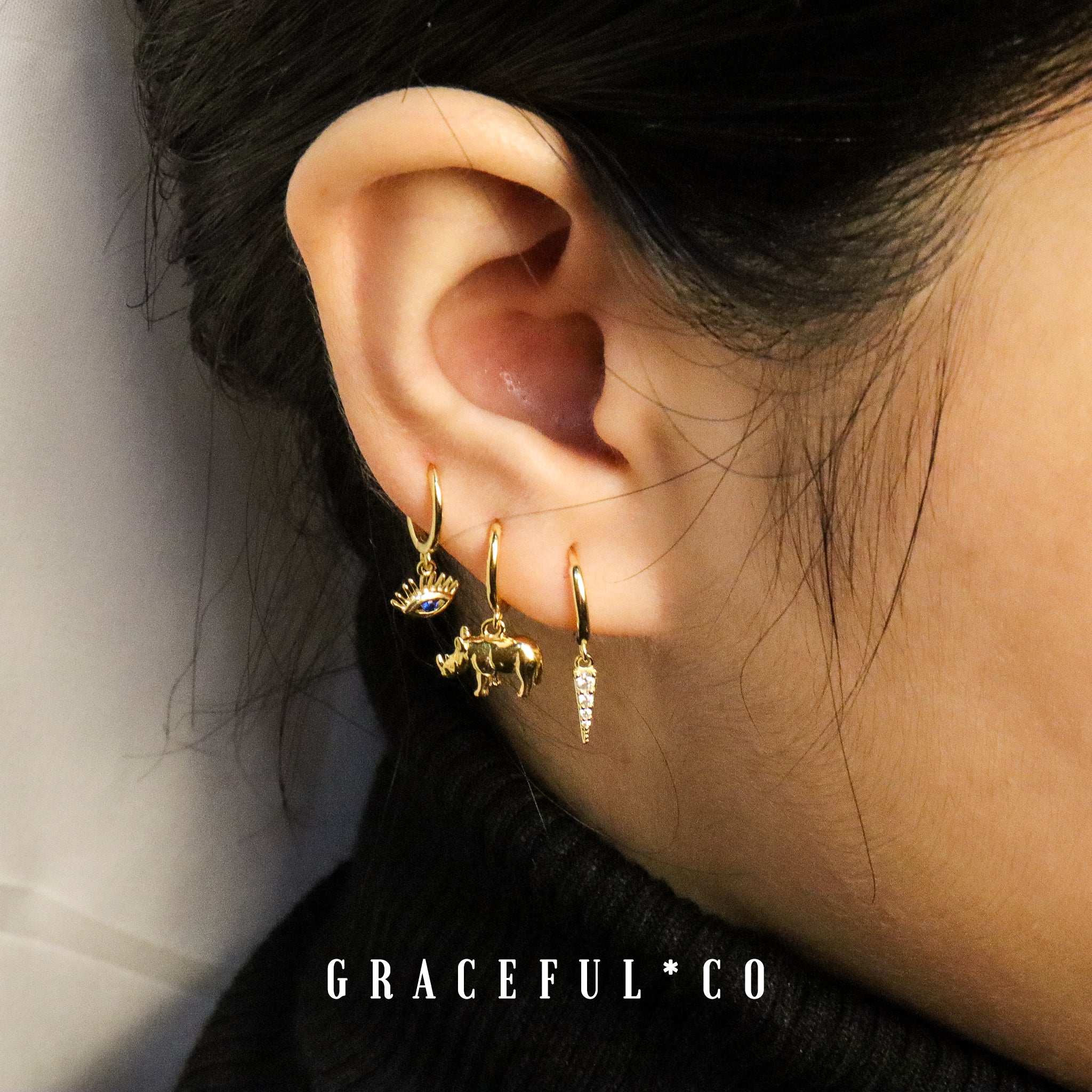 Pave Dagger Hoop Earrings - Gracefulandco