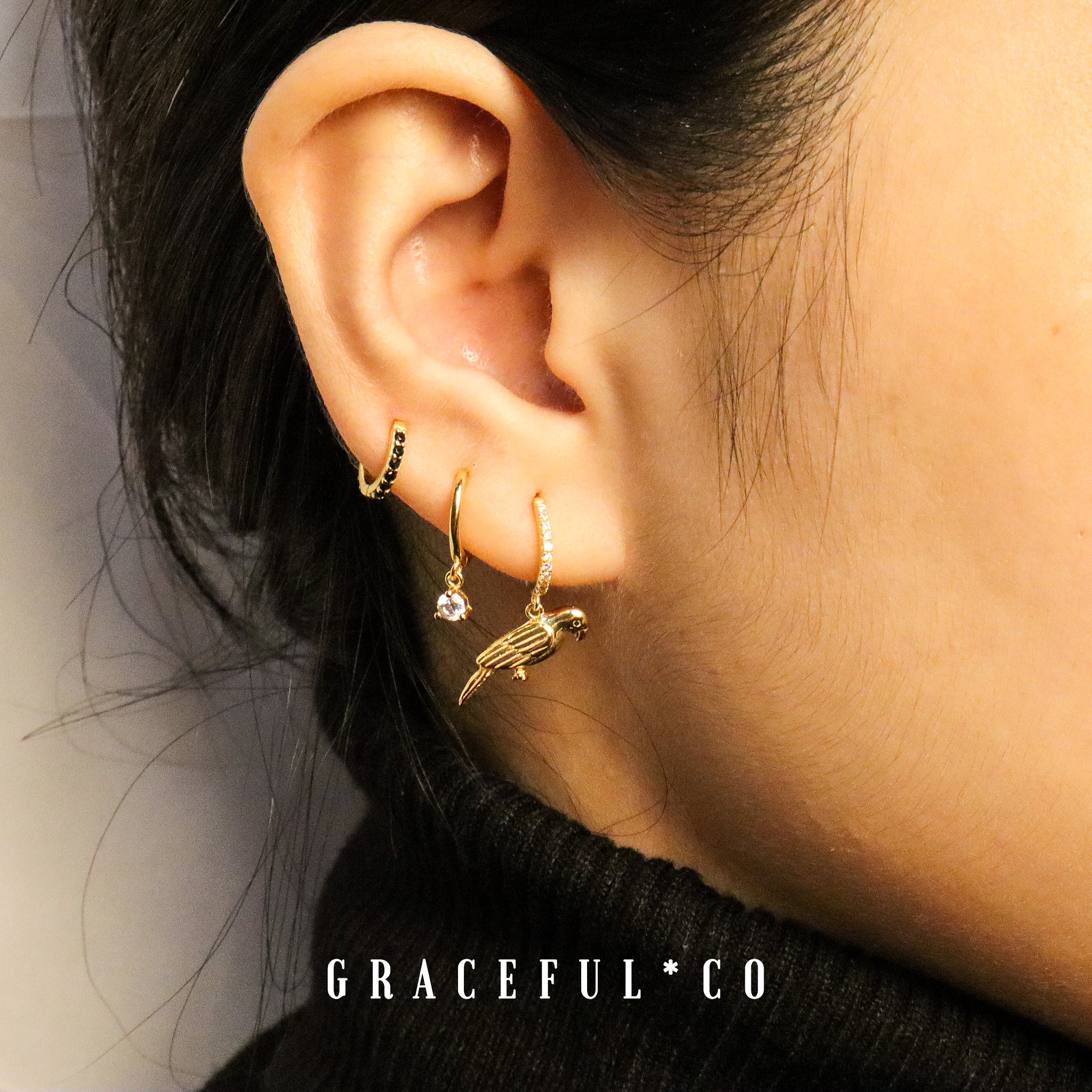 Minimalist Diamond Shape Hoop Earrings - Gracefulandco